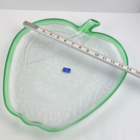 Studio Nova Glass Platter Green Apple Pattern 16 inches - Picture 10 of 13
